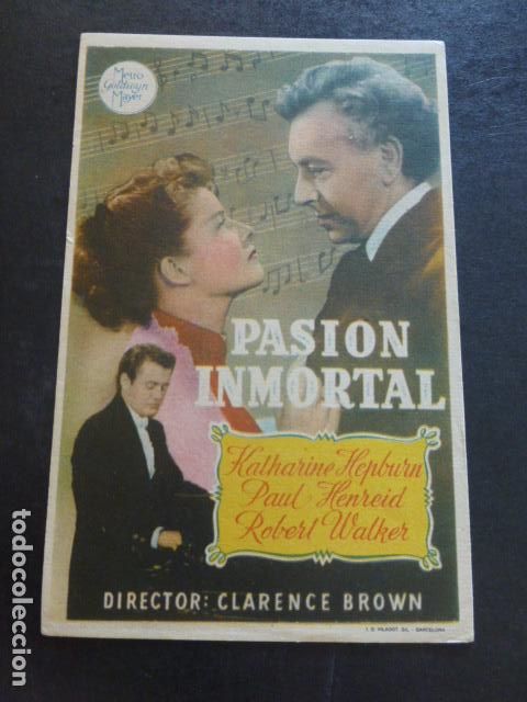 Cine: PASION INMORTAL PROGRAMA DE MANO SIN PUBLICIDAD - Foto 1