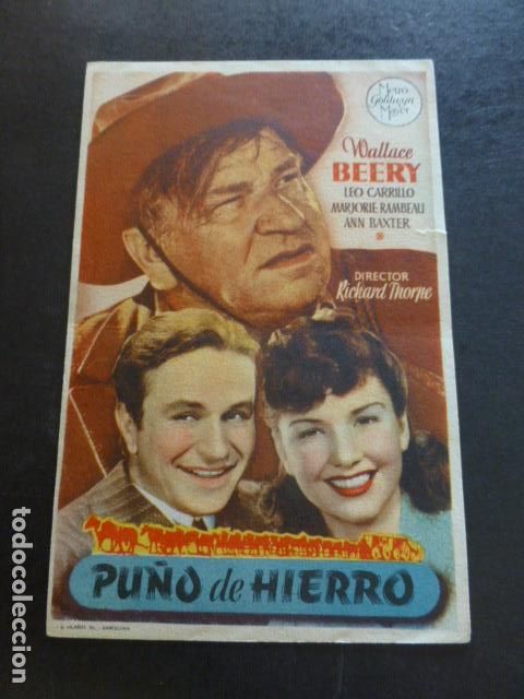 Cine: PU&Ntilde;O DE HIERRO PROGRAMA DE MANO SIN PUBLICIDAD - Foto 1