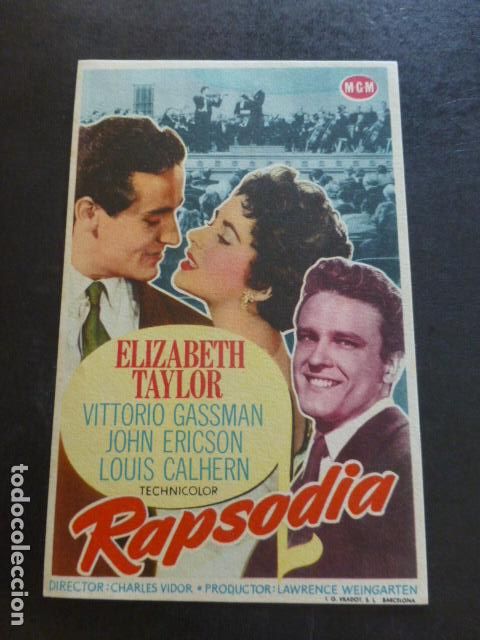 Cine: RAPSODIA PROGRAMA DE MANO SIN PUBLICIDAD - Foto 1