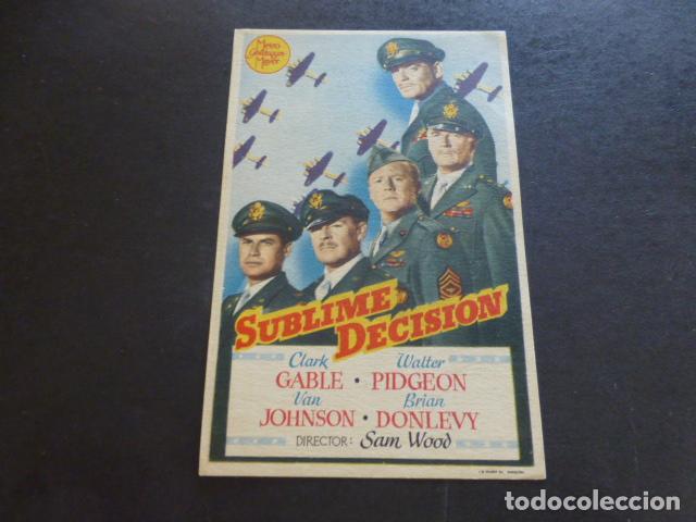 Cine: SUBLIME DECISION PROGRAMA DE MANO SIN PUBLICIDAD - Foto 1