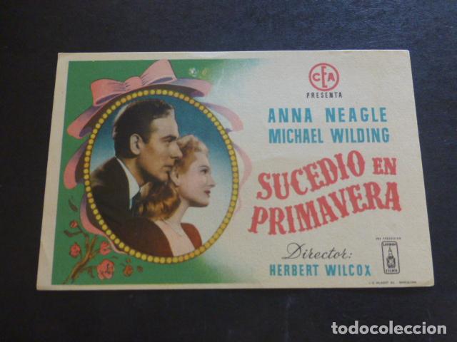 Cine: SUCEDIO EN PRIMAVERA PROGRAMA DE MANO SIN PUBLICIDAD - Foto 1