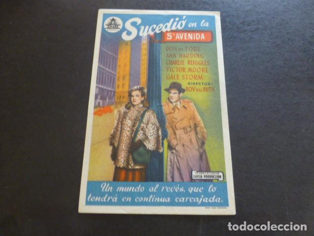 Cine: SUCEDI&Oacute; EN LA 5&ordf; AVENIDA PROGRAMA DE MANO SIN PUBLICIDAD - Foto 1