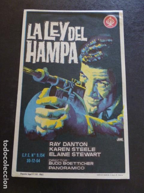 Cine: LA LEY DEL HAMPA PROGRAMA DE MANO SIN PUBLICIDAD - Foto 1