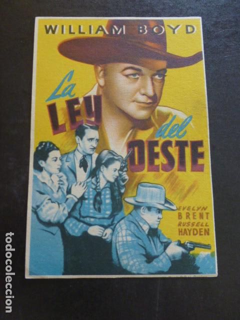 Cine: LA LEY DEL OESTE PROGRAMA DE MANO SIN PUBLICIDAD - Foto 1