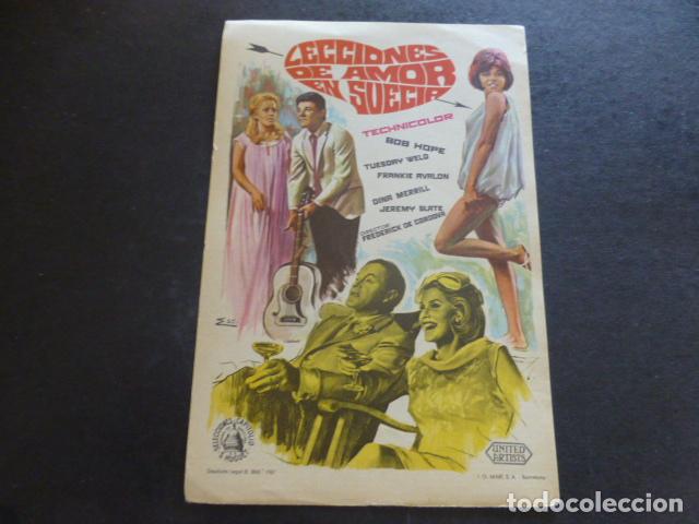 Cine: LECCIONES DE AMOR EN SUECIA PROGRAMA DE MANO SIN PUBLICIDAD - Foto 1