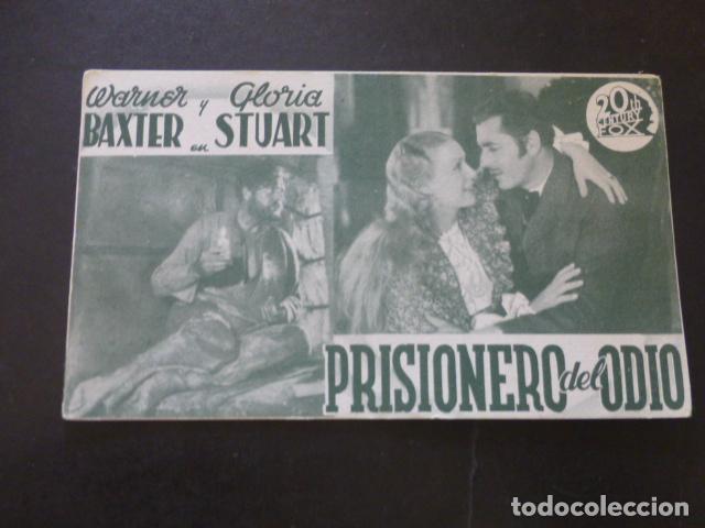 Cine: PRISIONERO DEL ODIO PROGRAMA DE MANO SIN PUBLICIDAD - Foto 1