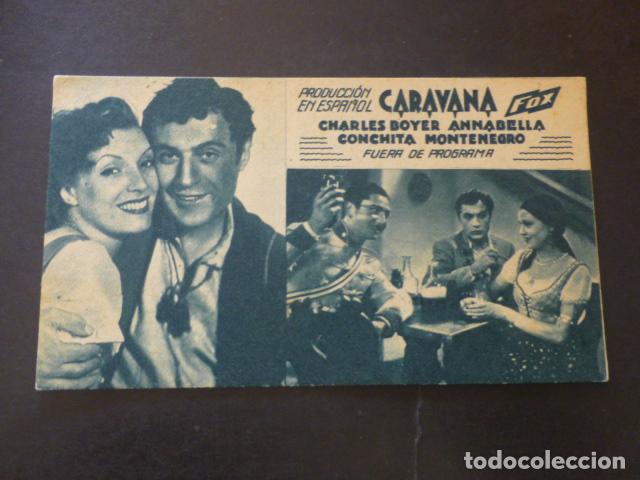 Cine: CARAVANA CHARLES BOYER PROGRAMA DE MANO SIN PUBLICIDAD - Foto 1