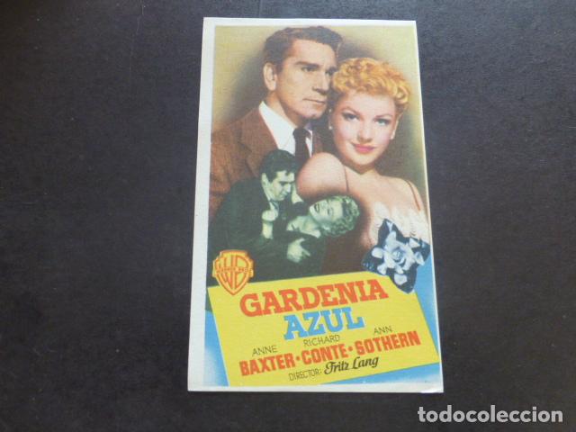 Cine: GARDENIA AZUL PROGRAMA DE MANO SIN PUBLICIDAD - Foto 1