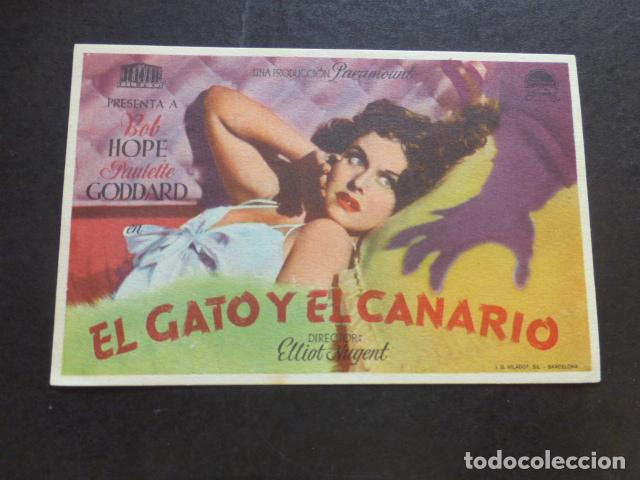 Cine: EL GATO Y EL CANARIO PROGRAMA DE MANO SIN PUBLICIDAD - Foto 1