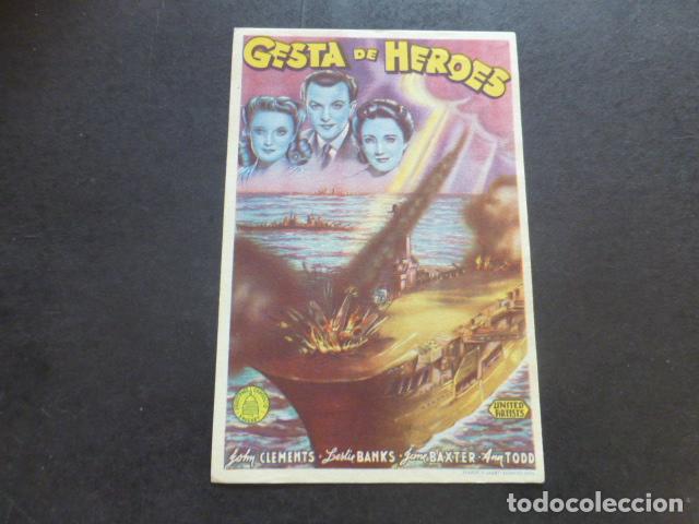 Cine: GESTA DE HEROES PROGRAMA DE MANO SIN PUBLICIDAD - Foto 1