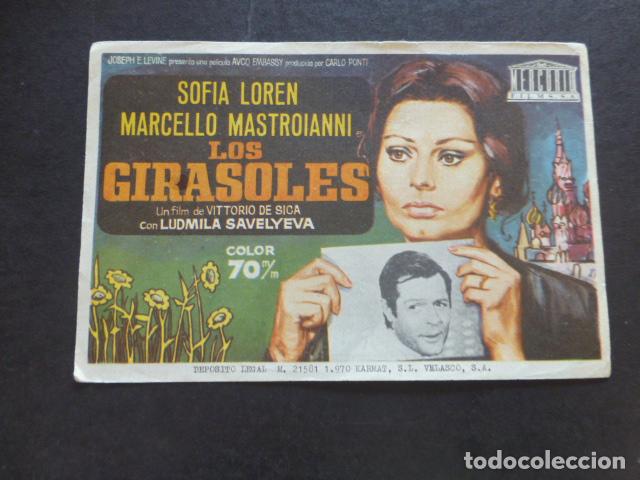 Cine: LOS GIRASOLES PROGRAMA DE MANO SIN PUBLICIDAD - Foto 1