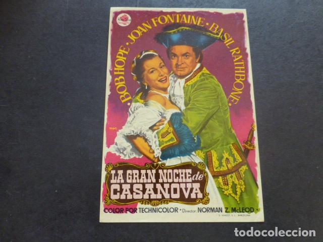 Cine: LA GRAN NOCHE DE CASANOVA PROGRAMA DE MANO SIN PUBLICIDAD - Foto 1