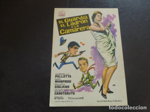 Cine: EL GUARDIA EL LADRON Y LA CAMARERA PROGRAMA DE MANO SIN PUBLICIDAD - Foto 1