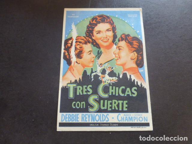 Cine: TRES CHICAS CON SUERTE PROGRAMA DE MANO SIN PUBLICIDAD - Foto 1