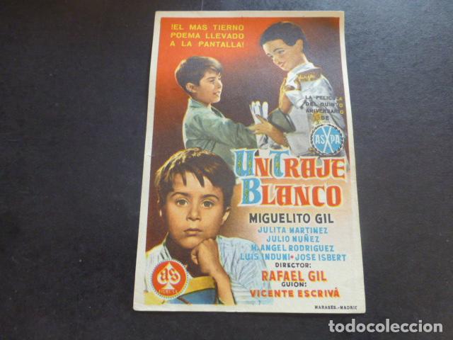 Cine: UN TRAJE BLANCO PROGRAMA DE MANO SIN PUBLICIDAD - Foto 1