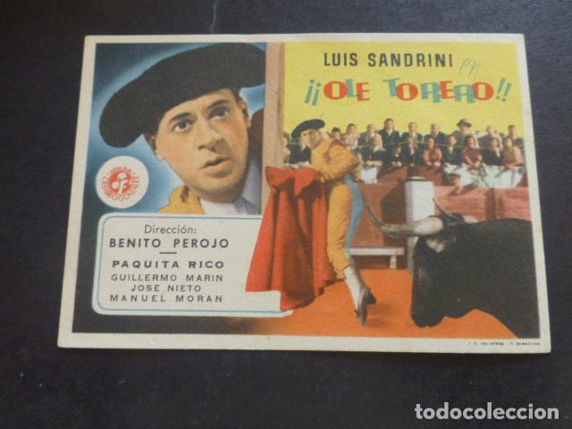 Cine: OLE TORERO PROGRAMA DE MANO SIN PUBLICIDAD - Foto 1