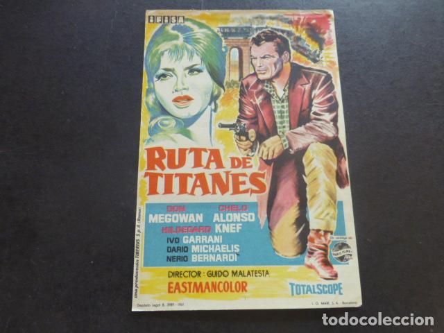 Cine: RUTA DE TITANES PROGRAMA DE MANO SIN PUBLICIDAD - Foto 1