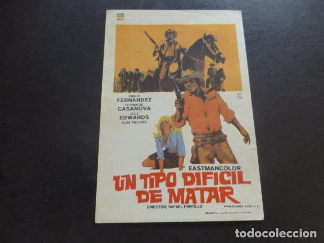 Cine: UN TIPO DIFICIL DE MATAR PROGRAMA DE MANO SIN PUBLICIDAD - Foto 1