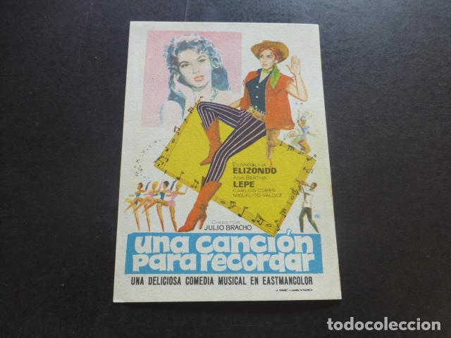 Cine: UNA CANCION PARA RECORDAR PROGRAMA DE MANO SIN PUBLICIDAD - Foto 1