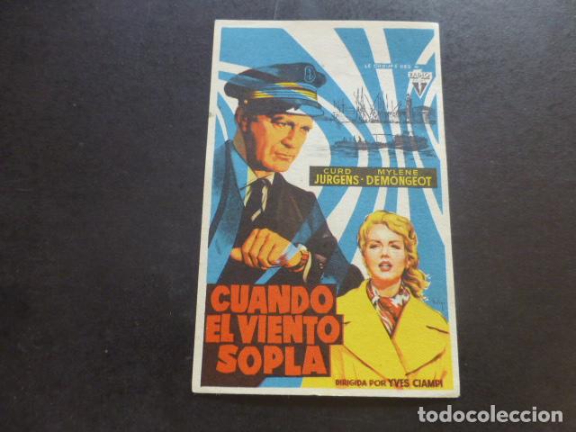 Cine: CUANDO EL VIENTO SOPLA PROGRAMA DE MANO SIN PUBLICIDAD - Foto 1