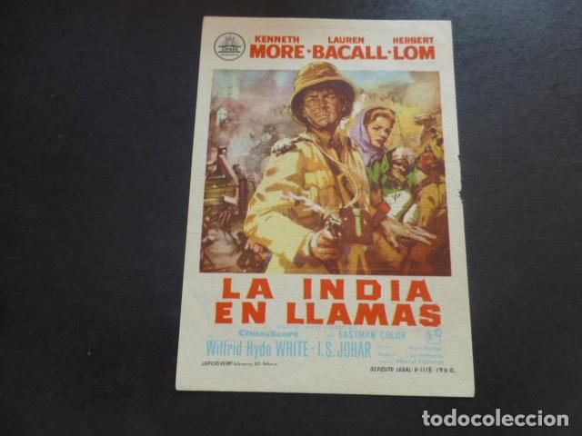 Cine: LA INDIA EN LLAMAS PROGRAMA DE MANO SIN PUBLICIDAD - Foto 1