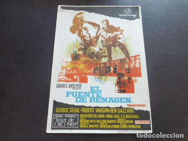Cine: EL PUENTE DE REMAGEN PROGRAMA DE MANO SIN PUBLICIDAD - Foto 1