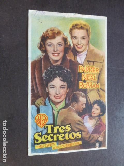 Cine: TRES SECRETOS PROGRAMA DE MANO SIN PUBLICIDAD - Foto 1