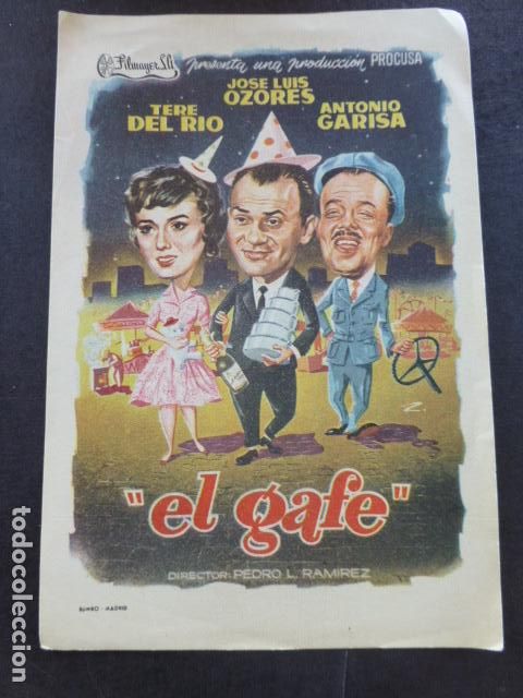 Cine: EL GAFE PROGRAMA DE MANO SIN PUBLICIDAD - Foto 1