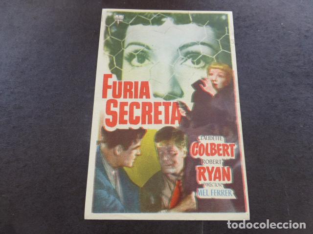 Cine: FURIA SECRETA PROGRAMA DE MANO SIN PUBLICIDAD - Foto 1