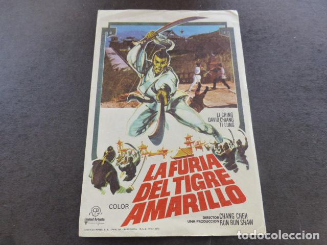 Cine: LA FURIA DEL TIGRE AMARILLO PROGRAMA DE MANO SIN PUBLICIDAD - Foto 1