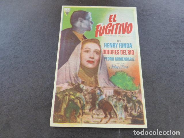 Cine: EL FUGITIVO PROGRAMA DE MANO SIN PUBLICIDAD - Foto 1