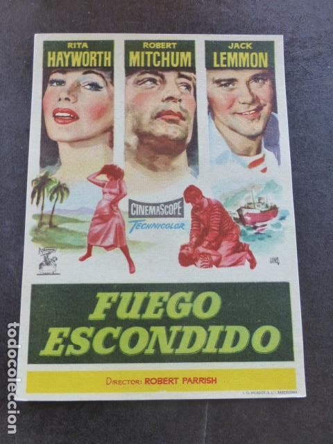 Cine: FUEGO ESCONDIDO PROGRAMA DE MANO SIN PUBLICIDAD - Foto 1