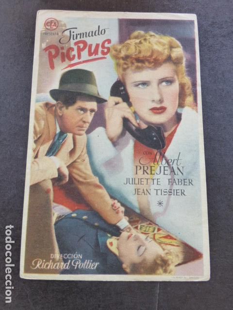 Cine: FIRMADO PIC PUS PROGRAMA DE MANO SIN PUBLICIDAD - Foto 1