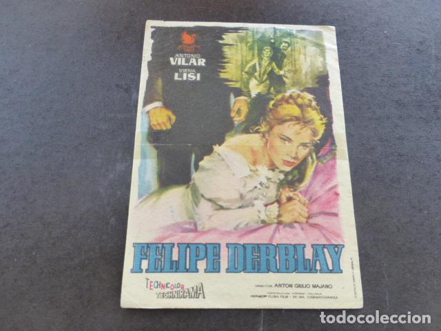 Cine: FELIPE DERBLAY PROGRAMA DE MANO SIN PUBLICIDAD - Foto 1