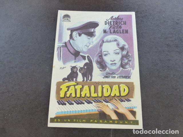 Cine: FATALIDAD PROGRAMA DE MANO SIN PUBLICIDAD - Foto 1