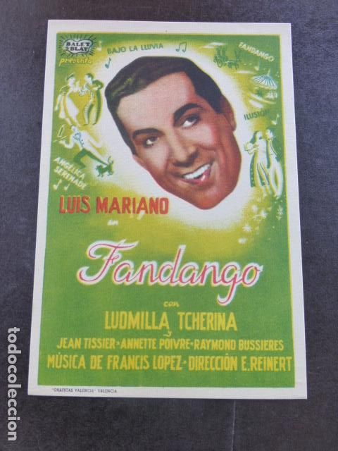 Cine: FANDANGO LUIS MARIANO PROGRAMA DE MANO SIN PUBLICIDAD - Foto 1