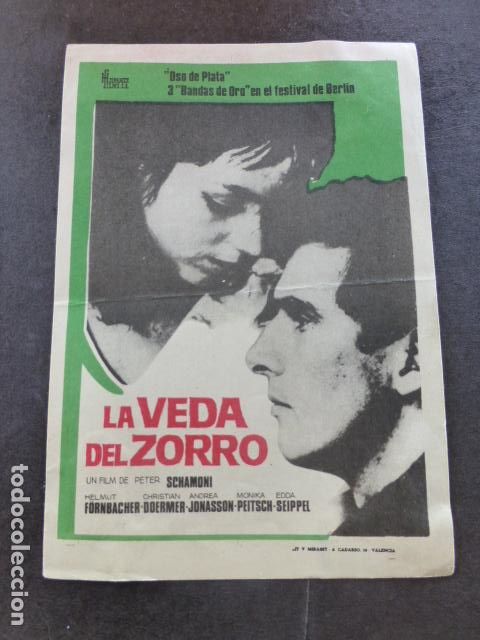 Cine: LA VEDA DEL ZORRO PROGRAMA DE MANO SIN PUBLICIDAD - Foto 1