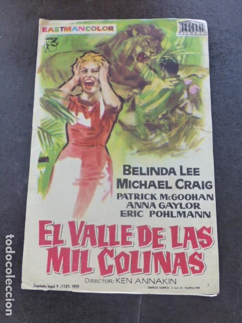 Cine: EL VALLE DE LAS MIL COLINAS PROGRAMA DE MANO SIN PUBLICIDAD - Foto 1