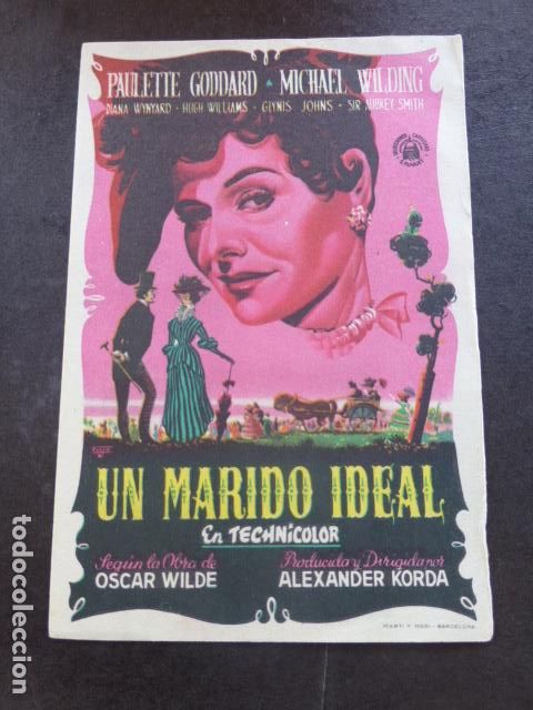 Cine: UN MARIDO IDEAL PROGRAMA DE MANO SIN PUBLICIDAD - Foto 1