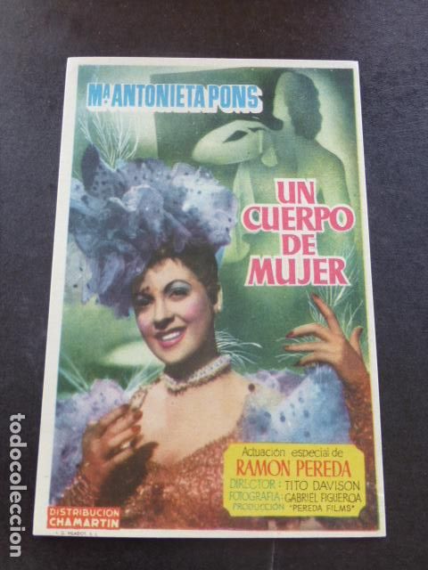 Cine: UN CUERPO DE MUJER PROGRAMA DE MANO SIN PUBLICIDAD - Foto 1
