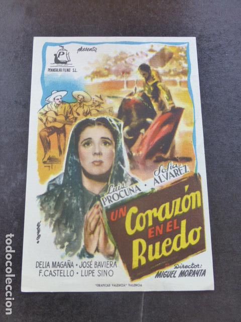 Cine: UN CORAZON EN EL RUEDO PROGRAMA DE MANO SIN PUBLICIDAD - Foto 1