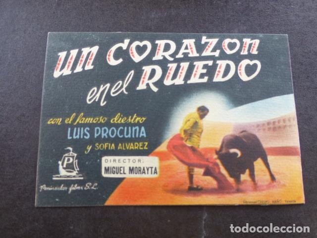 Cine: UN CORAZON EN EL RUEDO PROGRAMA DE MANO SIN PUBLICIDAD - Foto 1