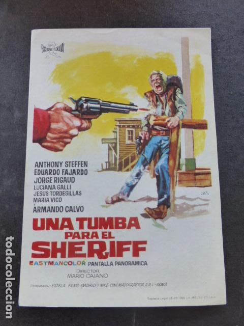 Cine: UNA TUMBA PARA EL SHERIFF PROGRAMA DE MANO SIN PUBLICIDAD - Foto 1