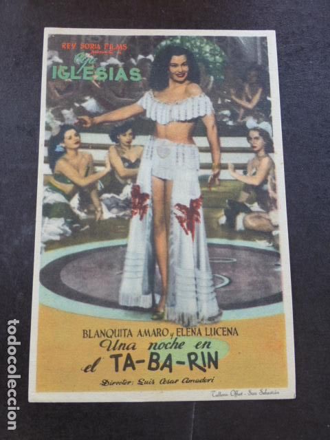 Cine: UNA NOCHE EN TA-BA-RIN PROGRAMA DE MANO SIN PUBLICIDAD - Foto 1