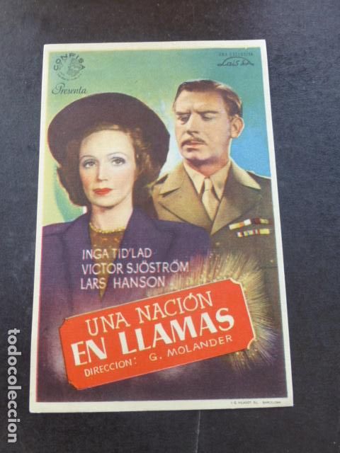 Cine: UNA NACION EN LLAMAS PROGRAMA DE MANO SIN PUBLICIDAD - Foto 1