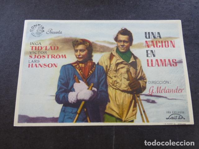 Cine: UNA NACION EN LLAMAS PROGRAMA DE MANO SIN PUBLICIDAD - Foto 1