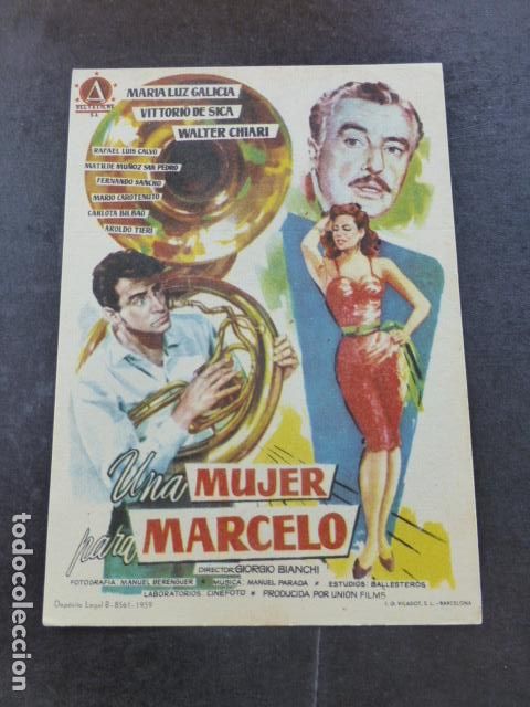 Cine: UNA MUJER PARA MARCELO PROGRAMA DE MANO SIN PUBLICIDAD - Foto 1