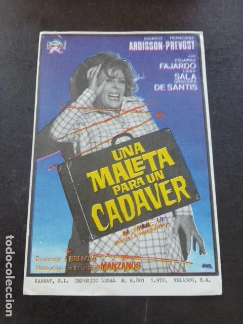 Cine: UNA MALETA PARA UN CADAVER PROGRAMA DE MANO SIN PUBLICIDAD - Foto 1