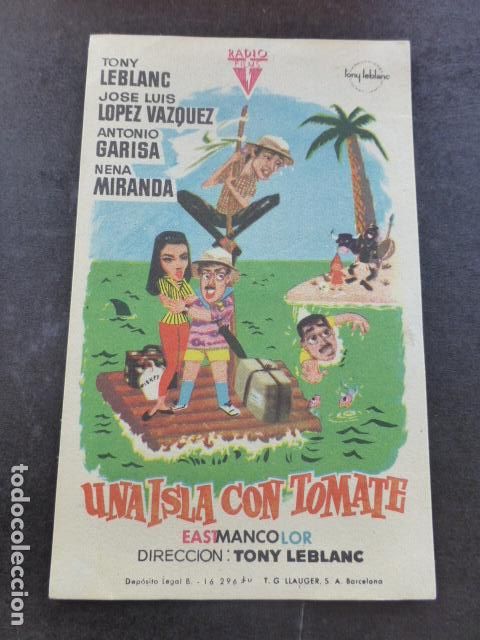 Cine: UNA ISLA CON TOMATE PROGRAMA DE MANO SIN PUBLICIDAD - Foto 1