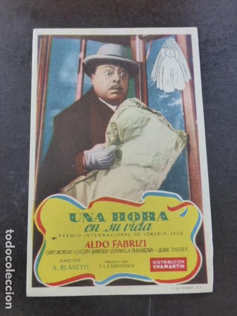 Cine: UNA HORA EN SU VIDA PROGRAMA DE MANO SIN PUBLICIDAD - Foto 1